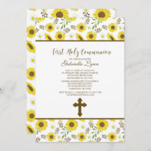 Gele zonnebloemen Eerste Heilige Communauteit Uitn