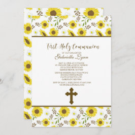 Gele zonnebloemen Eerste Heilige Communauteit Uitn Kaart