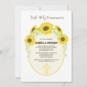 Gele zonnebloemen Eerste Heilige Communauteit Uitn Kaart (Voorkant)