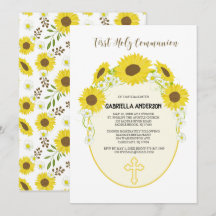 Gele zonnebloemen Eerste Heilige Communauteit Uitn