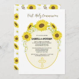 Gele zonnebloemen Eerste Heilige Communauteit Uitn Kaart