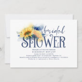 Gele zonnebloemen Elegant Navy Blue Vrijgezellenfe Kaart (Voorkant)