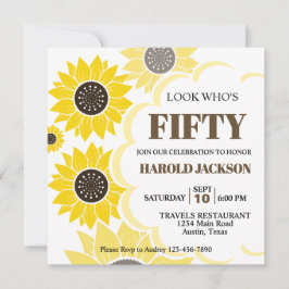  gele zonnebloemen elke leeftijd verjaardag kaart