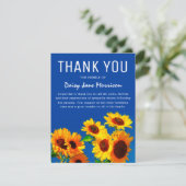 Gele zonnebloemen en blauwe hemden Hartelijk dank Bedankkaart (Staand voorkant)