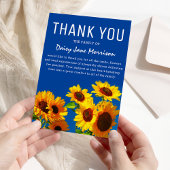Gele zonnebloemen en blauwe hemden Hartelijk dank Bedankkaart