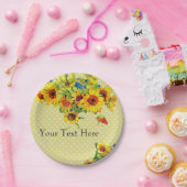 Gele zonnebloemen en Bord van pooldot (Feest)