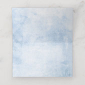 Gele zonnebloemen en Dusty Blue Hydrangea Wedding Plaatskaartje (Binnenkant ongevouwen)