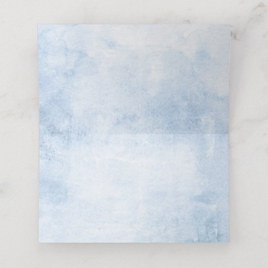 Gele zonnebloemen en Dusty Blue Hydrangea Wedding Plaatskaartje (Binnenkant ongevouwen)