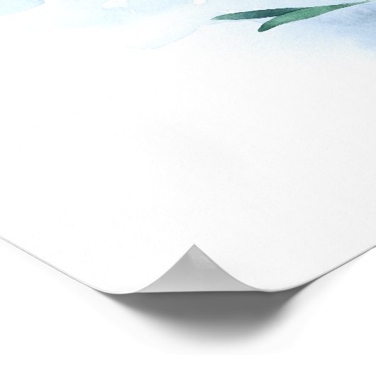 Gele zonnebloemen en Dusty Blue Hydrangea Wedding Poster (Hoek)