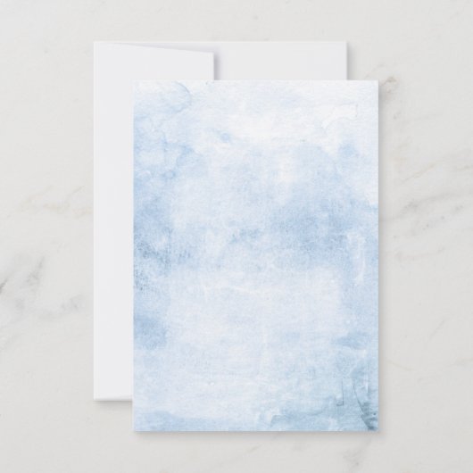 Gele zonnebloemen en Dusty Blue Hydrangea Wedding RSVP Kaartje (Achterkant)