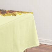 Gele zonnebloemen en het zomerpatroon van honingbi tafelkleed (Voorbeeld)