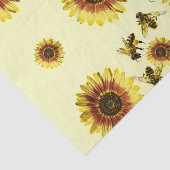 Gele zonnebloemen en het zomerpatroon van honingbi tissuepapier (Detail)