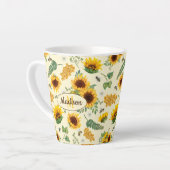 Gele zonnebloemen en honingbijen Aangepaste Mok (Linkerhoek)