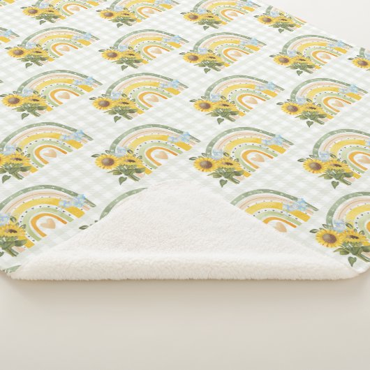 Gele zonnebloemen en Rainbows Baby Sherpa Blanke Deken (3/4)