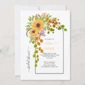 Gele zonnebloemen en vrijgezellenfeest voor de bru kaart (Voorkant)