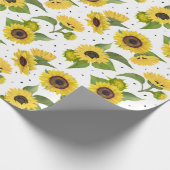 Gele zonnebloemen en zonnebloempitten cadeaupapier (Hoek)