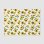 Gele zonnebloemen en zonnebloempitten tissuepapier (Voorkant)