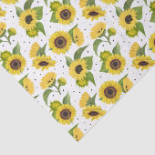 Gele zonnebloemen en zonnebloempitten tissuepapier (Detail)