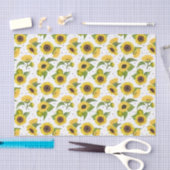 Gele zonnebloemen en zonnebloempitten tissuepapier (Craft)