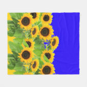 Gele Zonnebloemen Fleece Deken (Voorkant (Horizontaal))