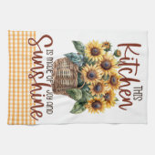 Gele Zonnebloemen Floral Gingham Zonneschijn Joy Theedoek (Horizontaal)