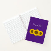 Gele zonnebloemen Floral Trendy Paars Notitieboek (Binnen)
