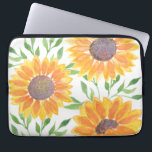 Gele zonnebloemen Foliage Laptop Sleeve<br><div class="desc">Deze unieke laptophoes is voorzien van een waterverf zonnebloem en foliage in tinten geel en groen. Omdat wij ons kunstwerk creëer,  zult u dit nauwkeurige afbeelding niet vinden van andere ontwerpers. Oorspronkelijke Waterverf © Michele Davies.</div>