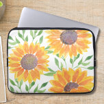 Gele zonnebloemen Foliage Laptop Sleeve<br><div class="desc">Deze unieke laptophoes is voorzien van een waterverf zonnebloem en foliage in tinten geel en groen. Omdat wij ons kunstwerk creëer,  zult u dit nauwkeurige afbeelding niet vinden van andere ontwerpers. Oorspronkelijke Waterverf © Michele Davies.</div>