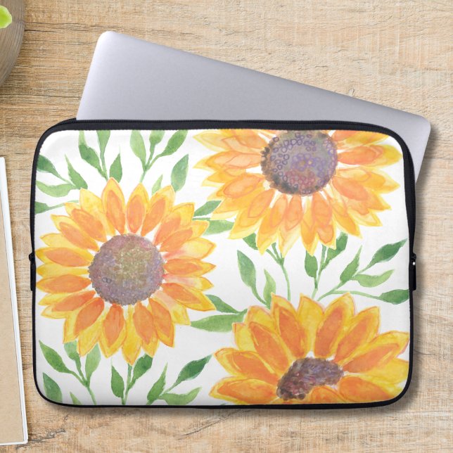 Gele zonnebloemen Foliage Laptop Sleeve (Creator heeft geüpload)