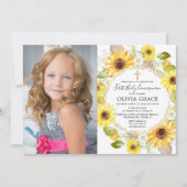 Gele zonnebloemen Foto van de Eerste Heilige Commu Kaart (Voorkant)