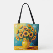 Gele Zonnebloemen gepersonaliseerd Tote Bag (Achterkant)