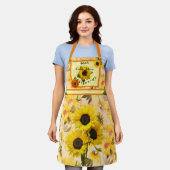 Gele zonnebloemen Geplakt Controle Schijnbaar Koke Schort (Gedragen)