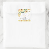 Gele zonnebloemen, gezoet als Baby shower van de b Vierkante Sticker (Tas)