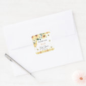 Gele zonnebloemen, gezoet als Baby shower van de b Vierkante Sticker (Envelop)