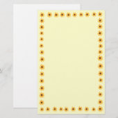 Gele zonnebloemen Grens op Gele Stationery Briefpapier (Voorkant / Achterkant)