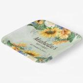 Gele zonnebloemen Groene Eucalyptus Birthday Papieren Bordje (Gebogen)