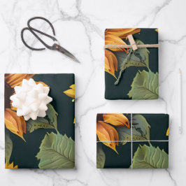 Gele Zonnebloemen grote print Inpakpapier Vel