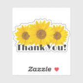 Gele zonnebloemen Hartelijk dank Sticker (Vel)