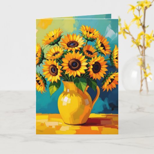 Gele Zonnebloemen | Heb een mooie verjaardag Kaart (Gele Bloem)