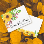 Gele zonnebloemen herfst bruiloft Save the Date Aankondigingskaart