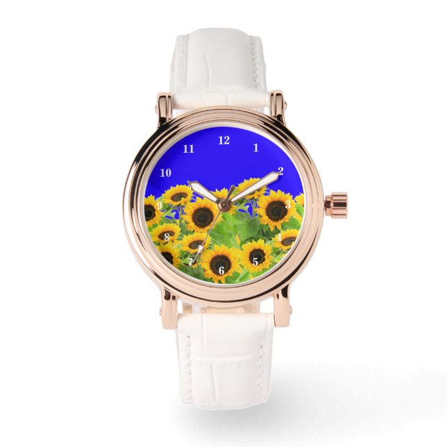 Gele Zonnebloemen Horloge (Voorkant)