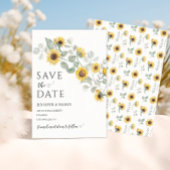 Gele Zonnebloemen in Bloom Herfst Save The Date Kaart