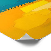 Gele Zonnebloemen in een Gele Vaas Poster (Hoek)