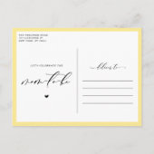 Gele Zonnebloemen in een Mason Jar Baby Brunch Uitnodiging Briefkaart (Achterkant)