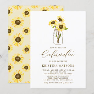 Gele Zonnebloemen in een Mason Jar Bevestiging Kaart