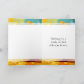 Gele Zonnebloemen in een Vaas in Impasto-stijl Feestdagen Kaart (Binnen)