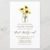 Gele Zonnebloemen in Jar Bat Mitzvah Uitnodiging (Voorkant)