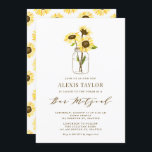 Gele zonnebloemen in Mason Jar Bar Mitzvah Kaart<br><div class="desc">Nodig familie en vrienden aan uw gebeurtenis met deze klantgerichte bar mitzvah uitnodiging uit. Het bevat gele zonnebloemen in een moeraspot. Personaliseer u door uw gegevens toe te voegen. Deze uitnodiging voor zonnebloempitten is ideaal voor elk thema of seizoen.</div>