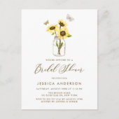 Gele Zonnebloemen in Mason Jar Vrijgezellenfeest Uitnodiging Briefkaart (Voorkant)