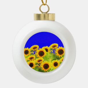 Gele Zonnebloemen Kerst Ornament